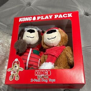 KONG Red and Brown Stuffed Dog Toys